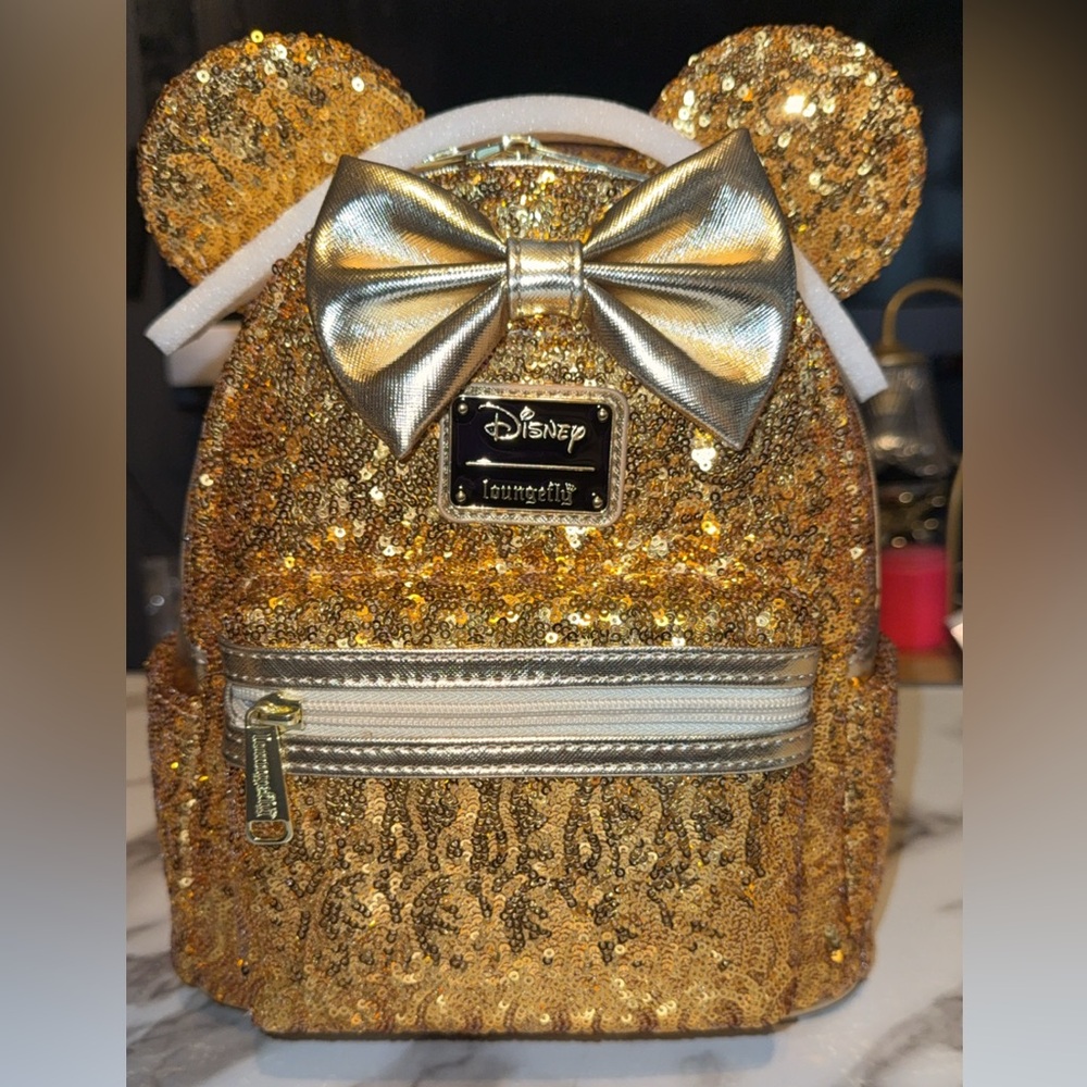 Disney Gold Sequin Mini Backpack